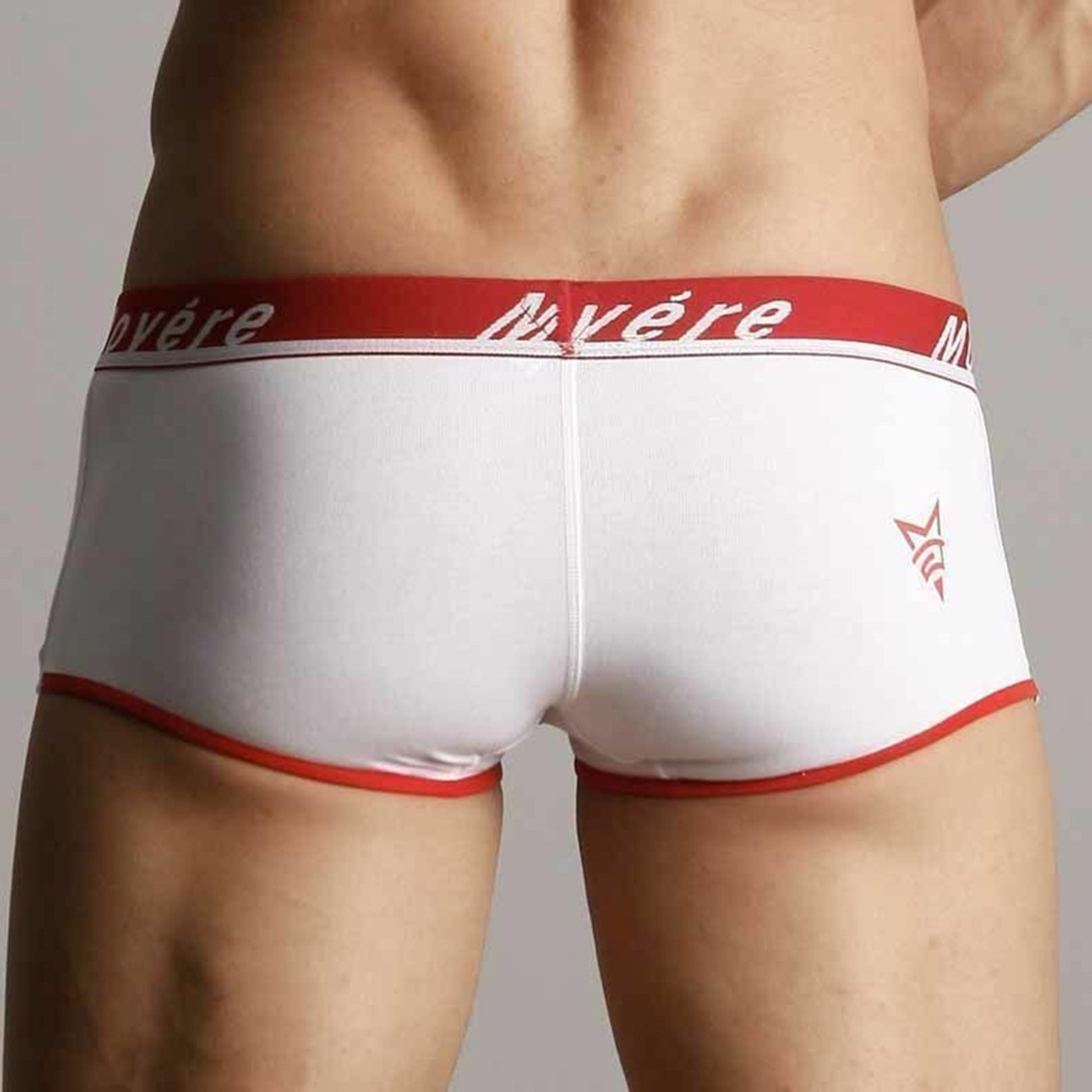 Мужские трусы хипсы белые с красным поясом Movere White Hipster фото 4