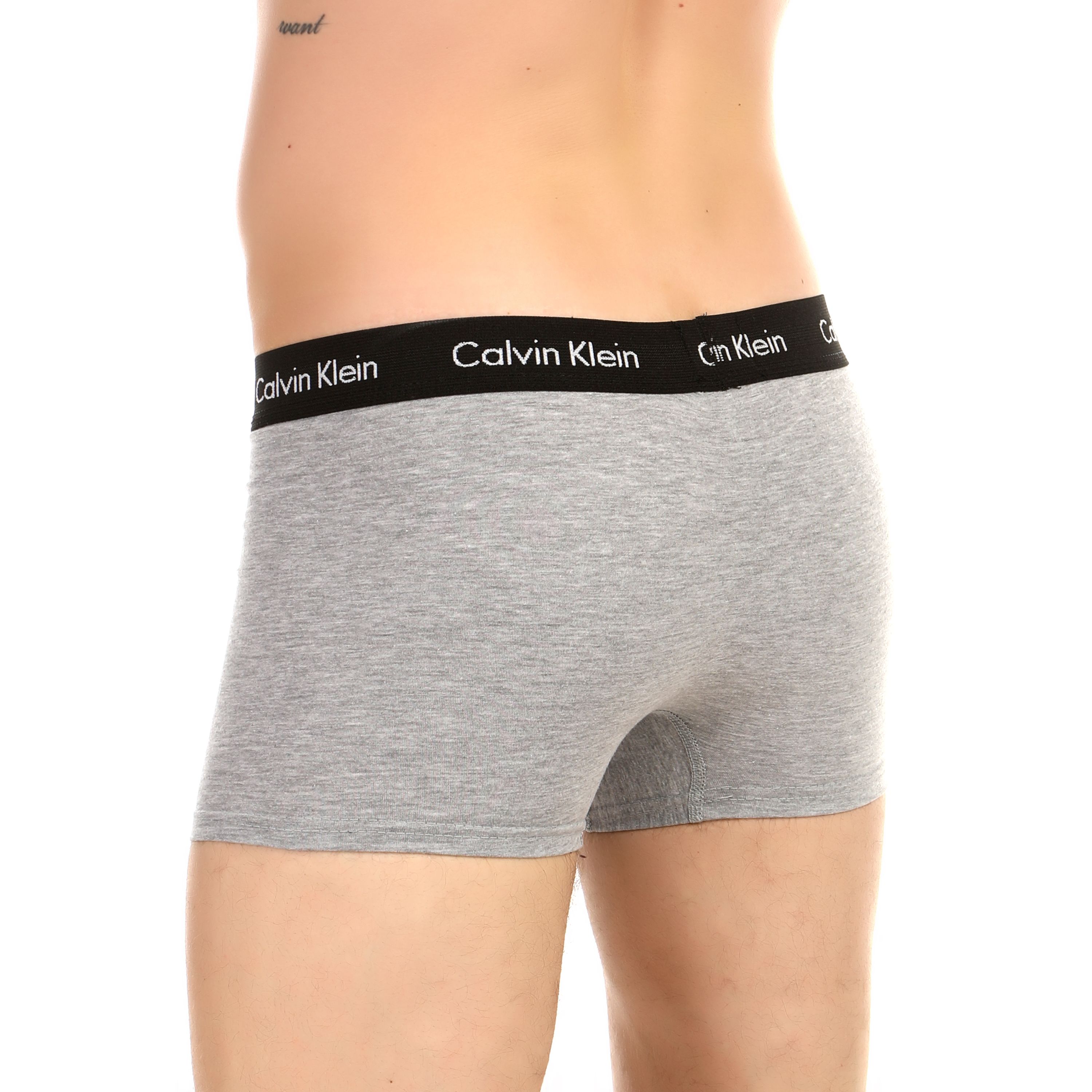 Мужские трусы боксеры набор 3в1 (темно-синие, серые, черные) Calvin Klein фото 5