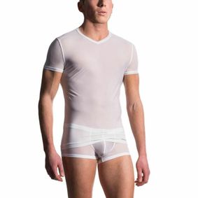 Фото Мужская футболка полупрозрачная белая Manstore Bungee Tee Hysteria White