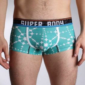 Фото Мужские трусы боксеры изумрудные с узором Superbody Emerald Boxer