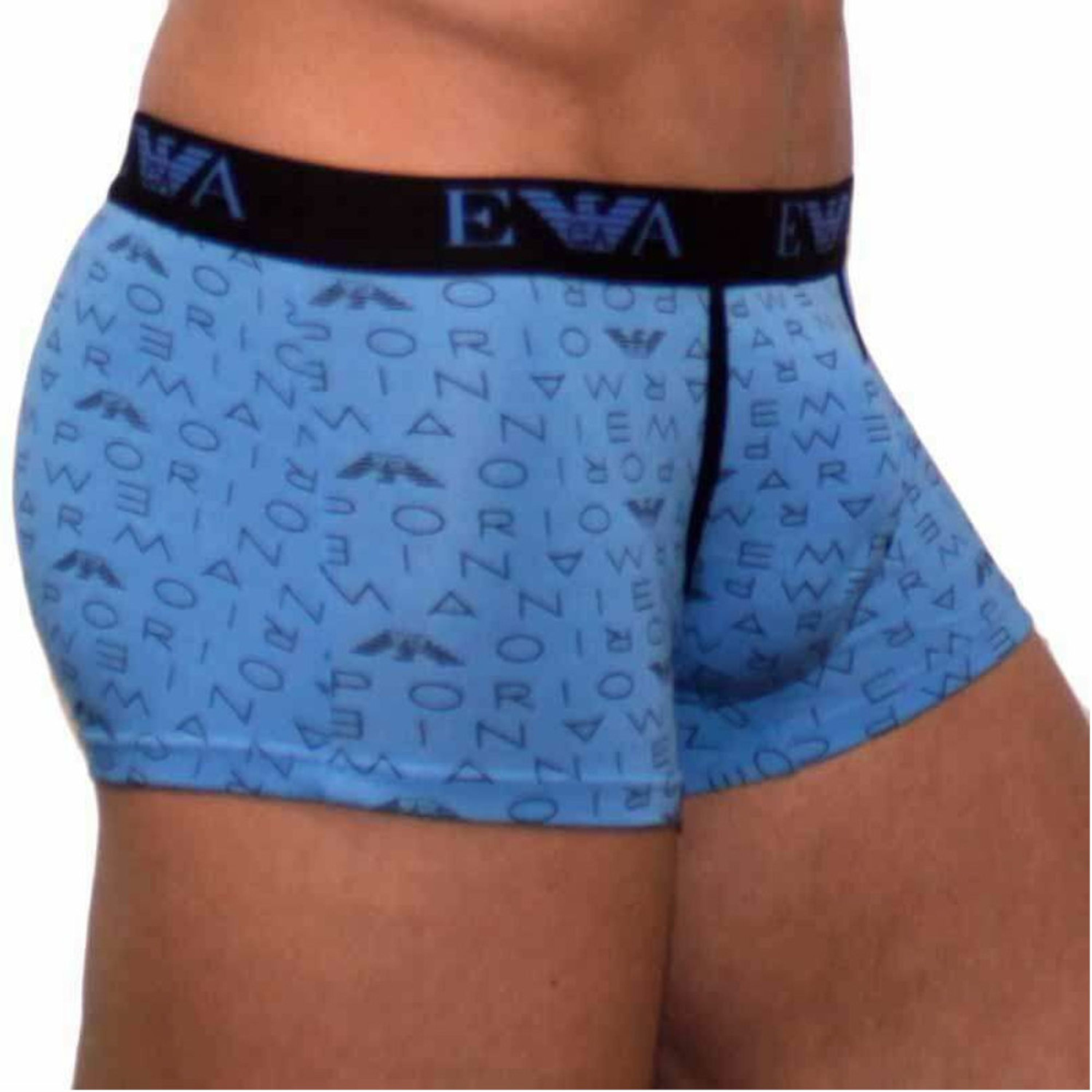 Мужские трусы боксеры голубые Emporio Armani фото 3