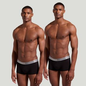 Фото Мужские трусы боксеры черные набор 2в1 Bikkembergs SILVER BKK1UTR11BI