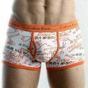 Фото Мужские трусы боксеры Calvin Klein 365 print Orange Signature