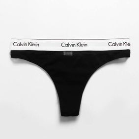 Фото Женские трусы стринги черные в сетку Calvin Klein Women Modern Cotton