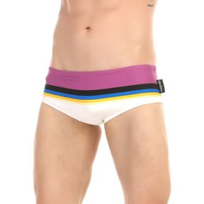 Фото Мужские плавки бело-баклажановые AussieBum 6622-2