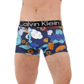 Фото Мужские трусы боксеры темно-синие с принтом Calvin Klein