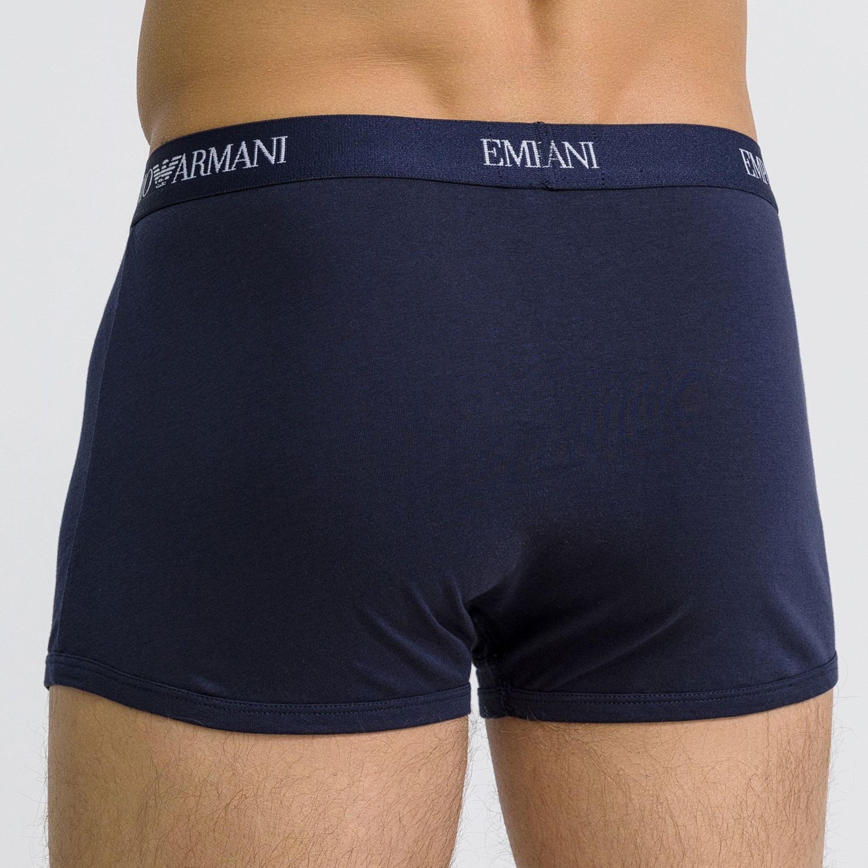 Набор мужских трусов боксеров 3в1 (синий, серый, черный) Emporio Armani 111610_CC722 94235 фото 4