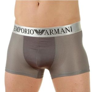 Фото Мужские трусы боксеры серые Emporio Armani в сетку