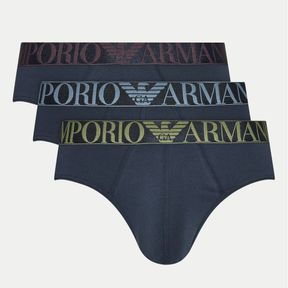 Фото Набор мужских трусов брифов 3в1 темно-синие Emporio Armani 111734_4F726 64135