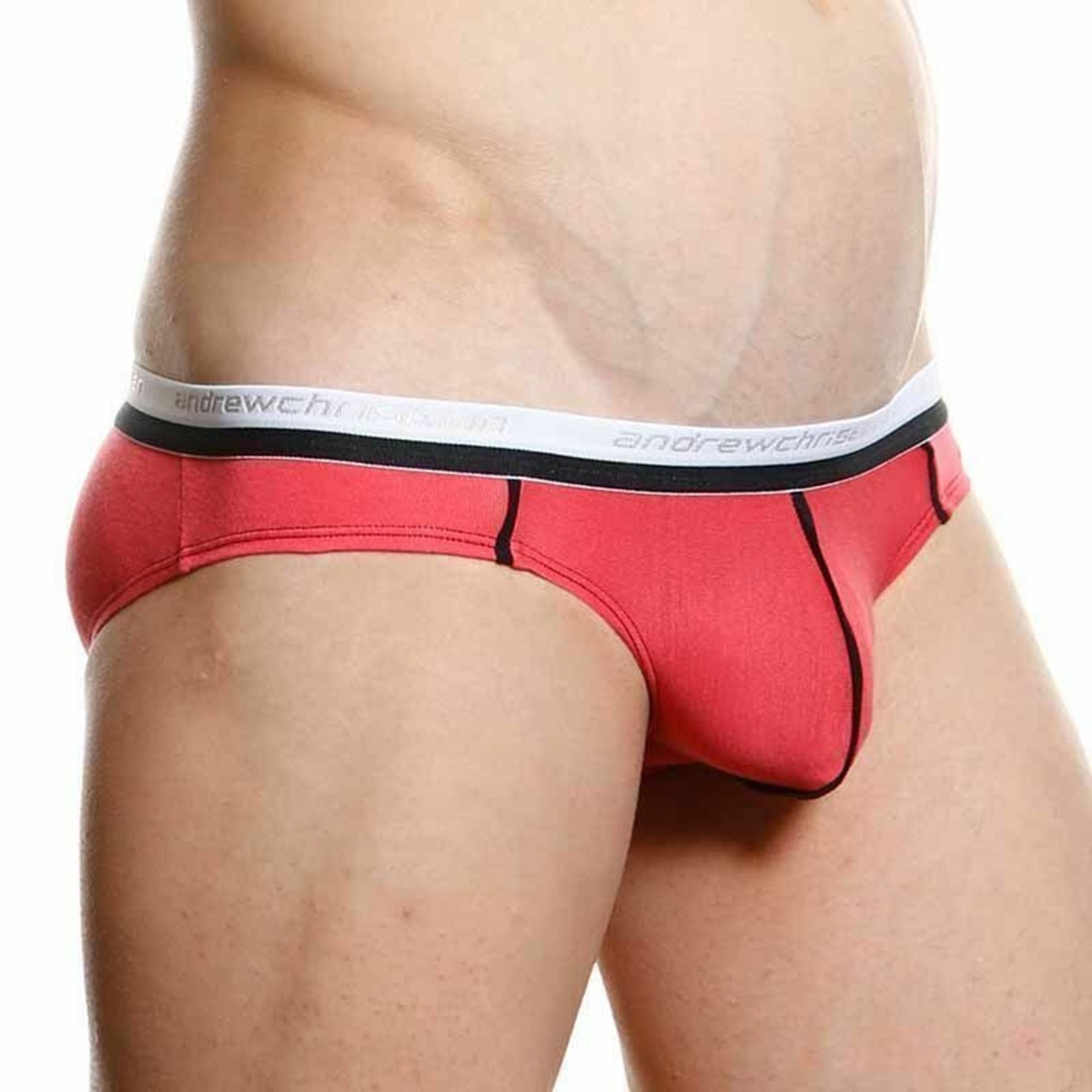 Мужские трусы слипы красные Andrew Christian V Slim Holiday Brief Red фото 3