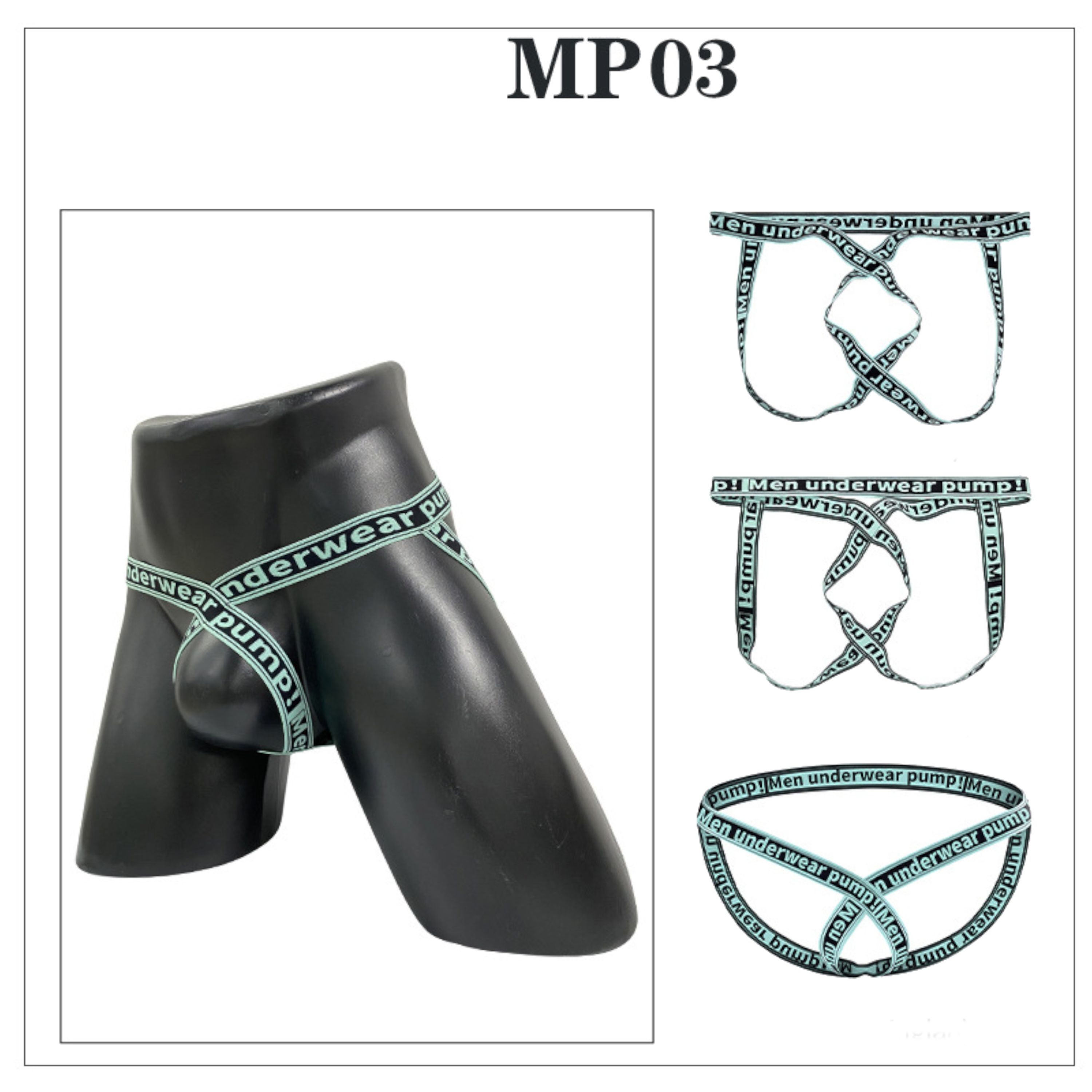 Мужские трусы джоки голубые PUMP! MP03-17 фото 2