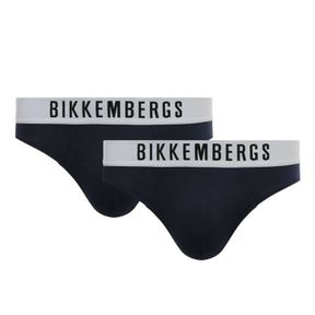 Фото Мужские трусы брифы синие набор 2 в 1 Bikkembergs ELEGANCE BKK1USP10BI/2