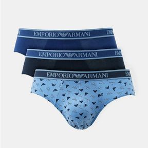 Фото Набор мужских трусов брифов 3в1 (синий, темно-синий, голубой) Emporio Armani 112132_4F717 75336