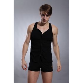 Фото Мужская майка с пуговицами черная SuperBody Black 5463