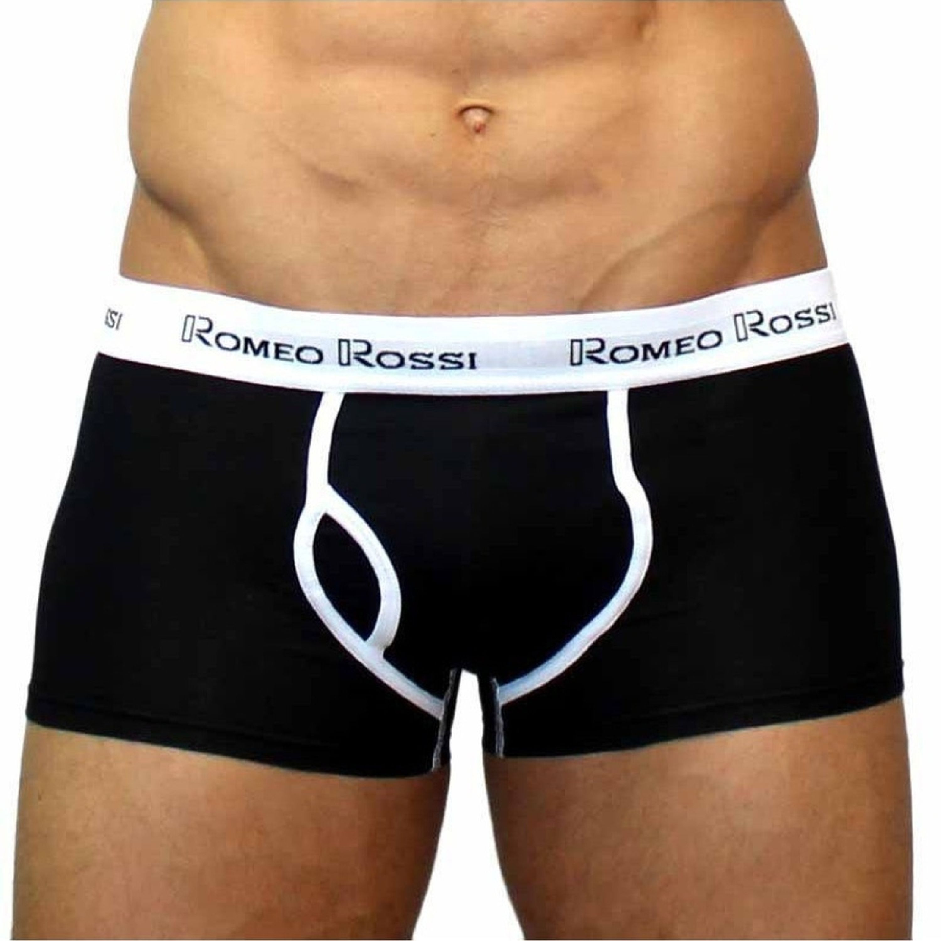 Мужские трусы боксеры черные Romeo Rossi RR365-2 Boxer Brief фото 2