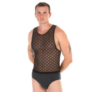 Фото Мужская майка прозрачная черная Miboer