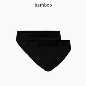 Фото Мужские трусы брифы черные набор 2 в1 ATLANTIC Basic 2BMP-016