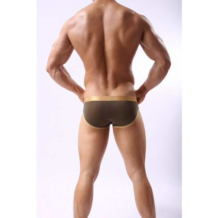 Мужские трусы брифы с золотым поясом Cockon Brief Khaki 616 