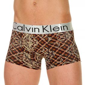 Фото Трусы мужские боксеры коричневые с принтом Calvin Klein Print Modal