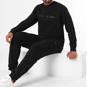 Фото Мужской домашний костюм черный: толстовка и штаны Emporio Armani  111943_3F595 00020