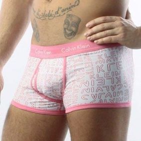 Фото Мужские трусы боксеры розовые Calvin Klein 365 CK Print Pink Letters