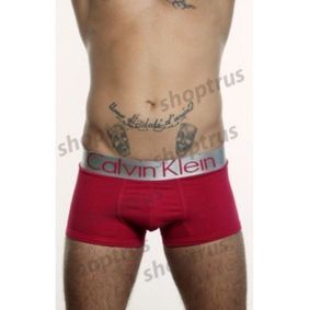 Фото Мужские трусы боксеры бордовые Calvin Klein Steel Red CK01120