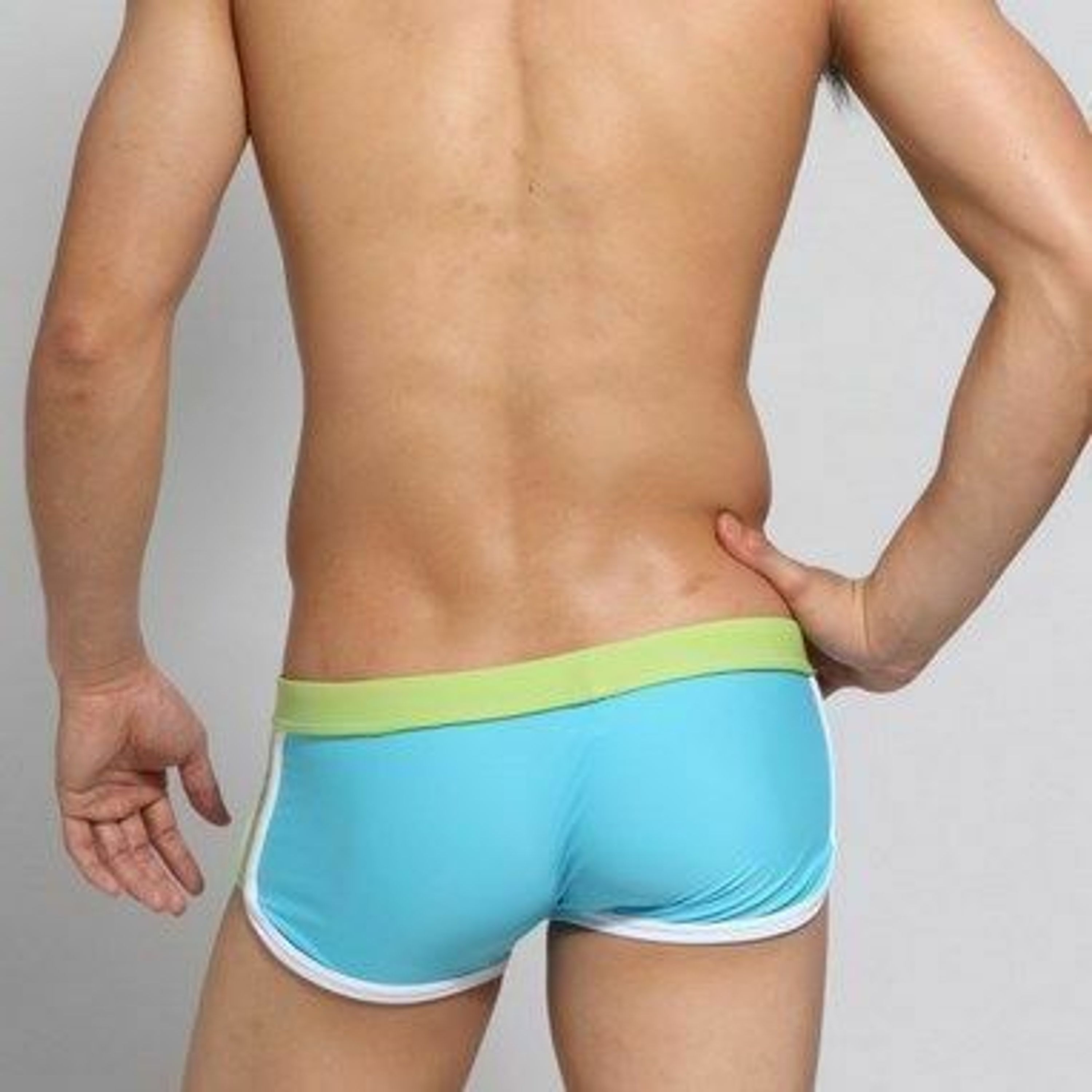 Мужские плавки бирюзовые с салатовым поясом SEOBEAN Swimsuit Azure фото 4