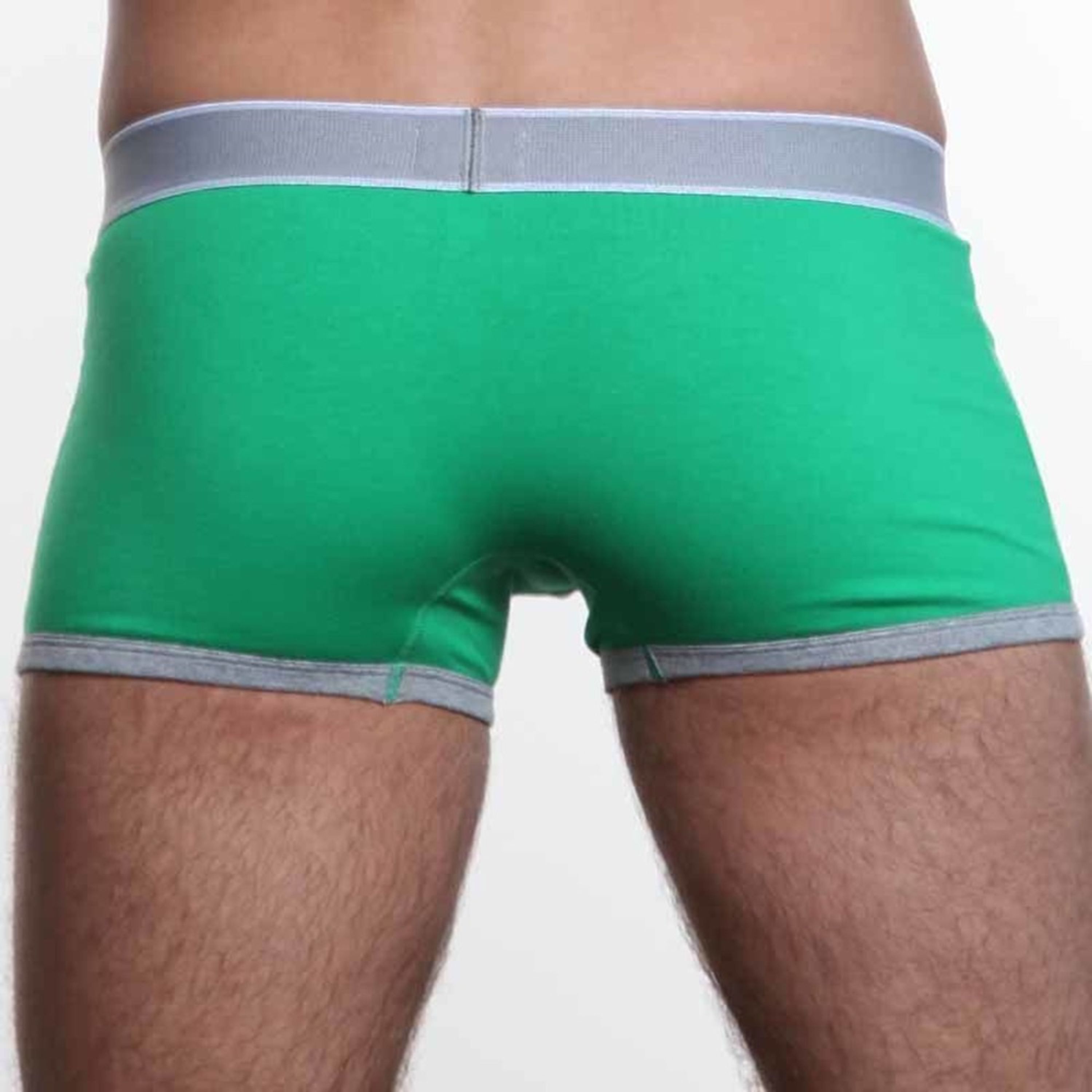 Мужские трусы боксеры зеленые с серой резинкой D&G Green Boxer фото 4