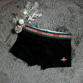 Фото Мужские трусы боксеры черные Gucci Hip Boxer GG