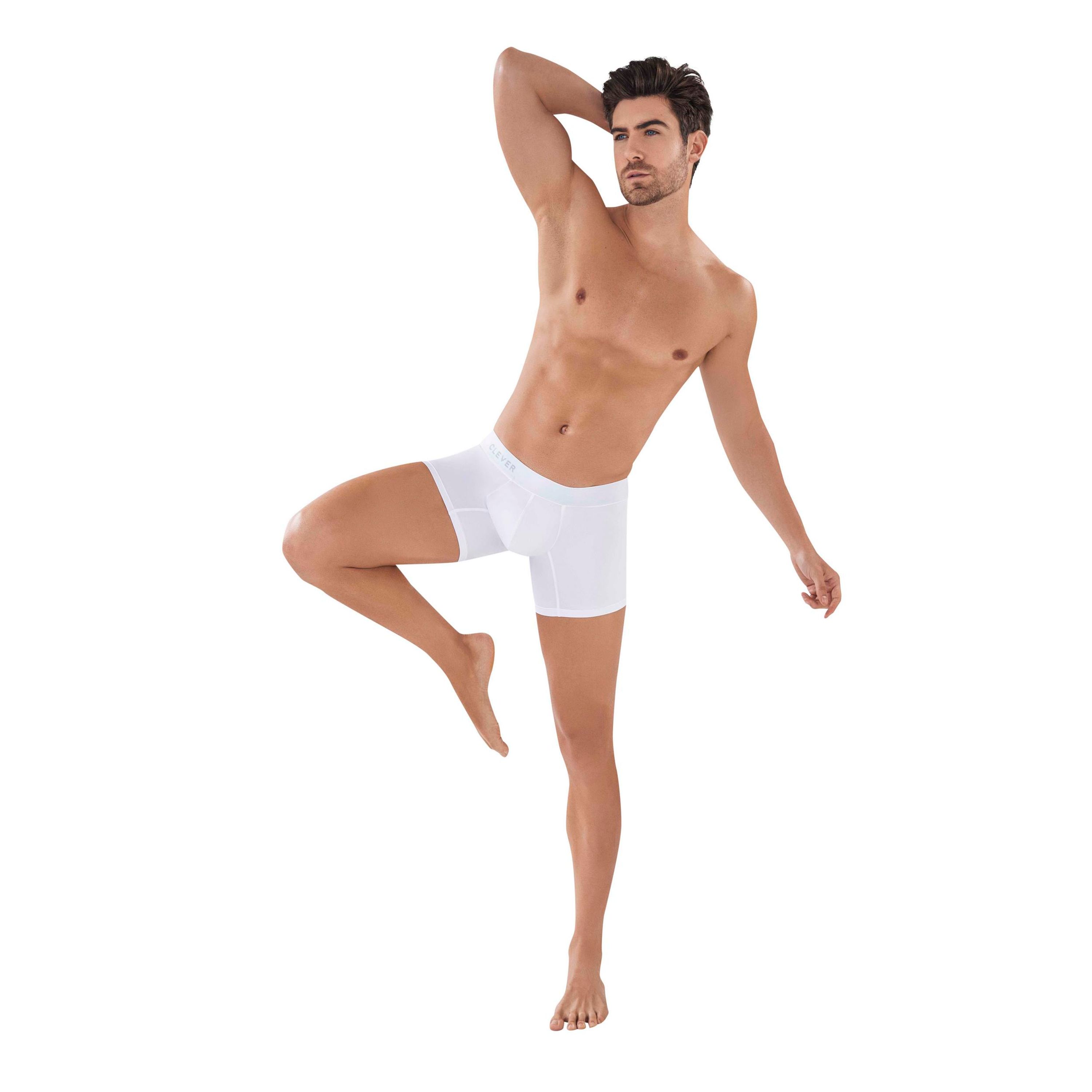 Мужские трусы боксеры белые Clever Moda CLASSIC MATCH BOXER 088001 фото 2