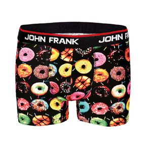 Фото Мужские трусы боксеры черные с принтом JOHN FRANK JFBD203-DONUTS
