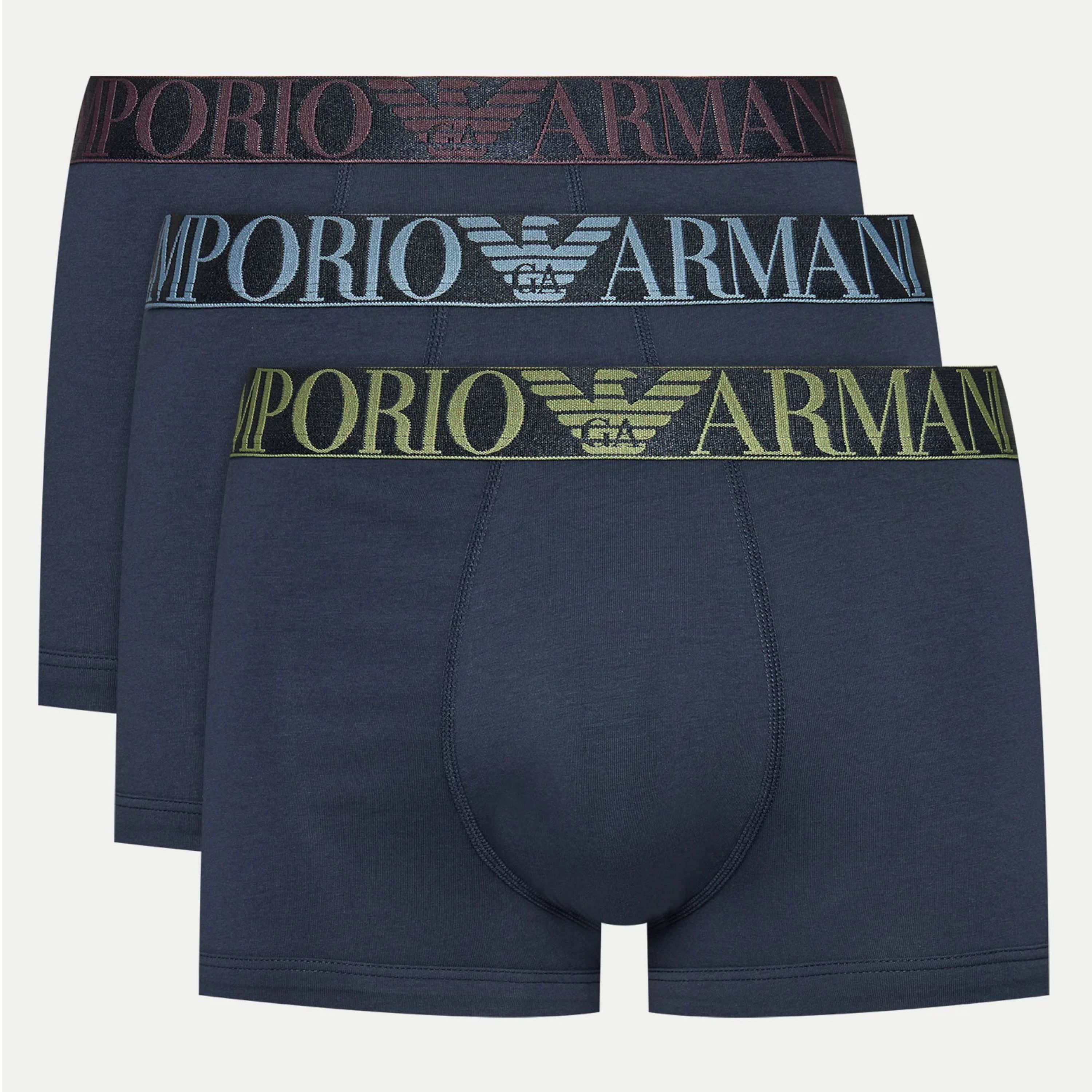 Набор мужских трусов хипсов 3в1 темно-синие Emporio Armani 111357_4F726 64135 фото 1