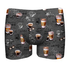 Фото Мужские трусы боксеры темно-серые с принтом JOHN FRANK JFBDH702-COFFEE