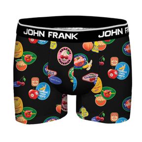 Фото Мужские трусы боксеры черные с принтом JOHN FRANK JFBDMOD148-FRUITS