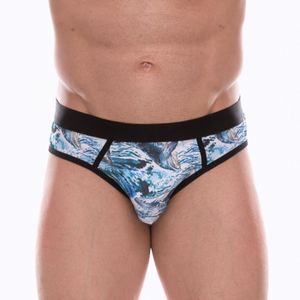 Фото Мужские трусы джоки с голубым принтом Don Moris DM072290