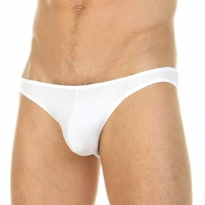 Фото Мужские трусы слипы белые в оранжевую полоску сзади Cosmos Colors FM20_WO