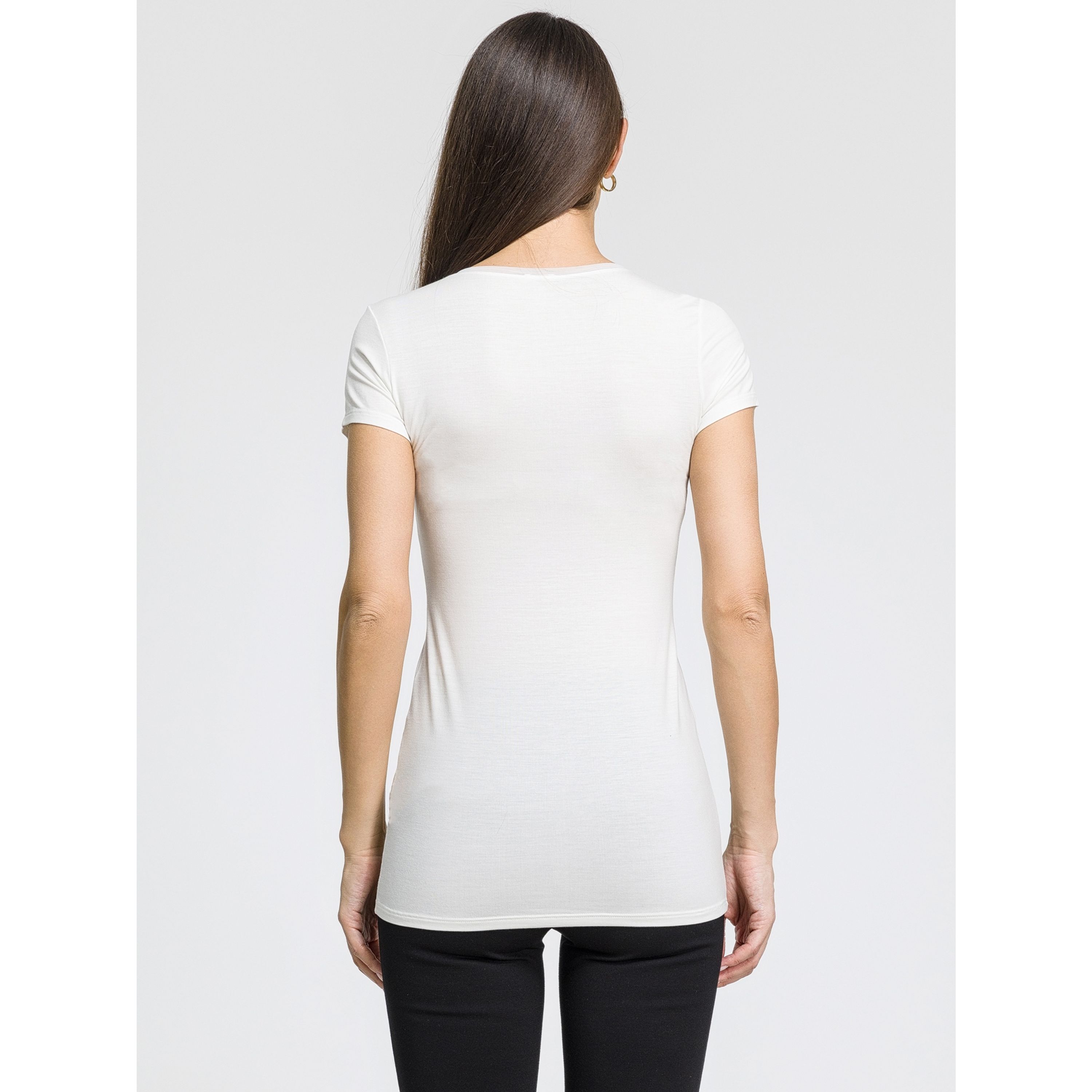 Женская футболка белая OROBLU Perfect Line VOBT01593 фото 2