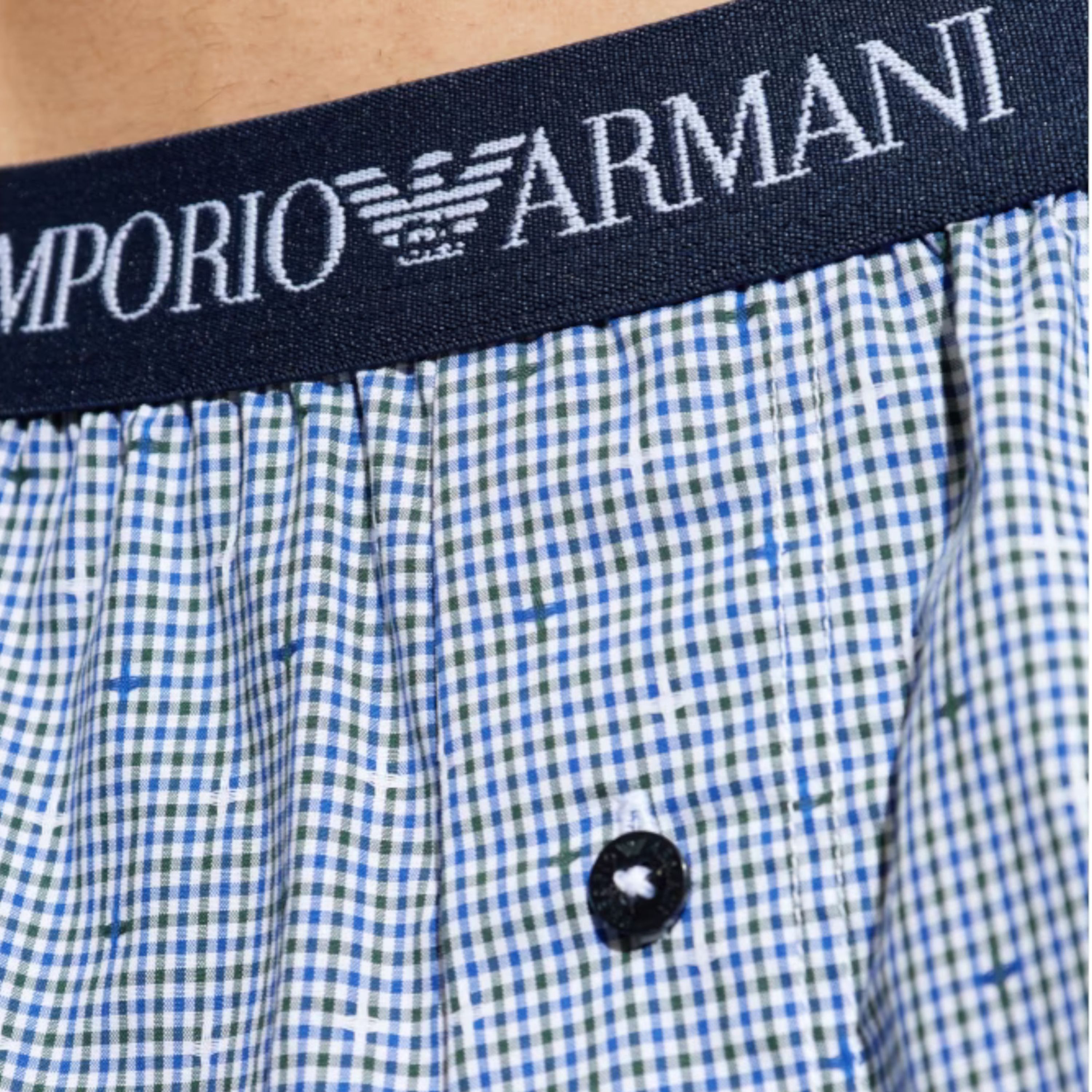 Мужские трусы-шорты голубые Emporio Armani 110991_4F576 20611 фото 4