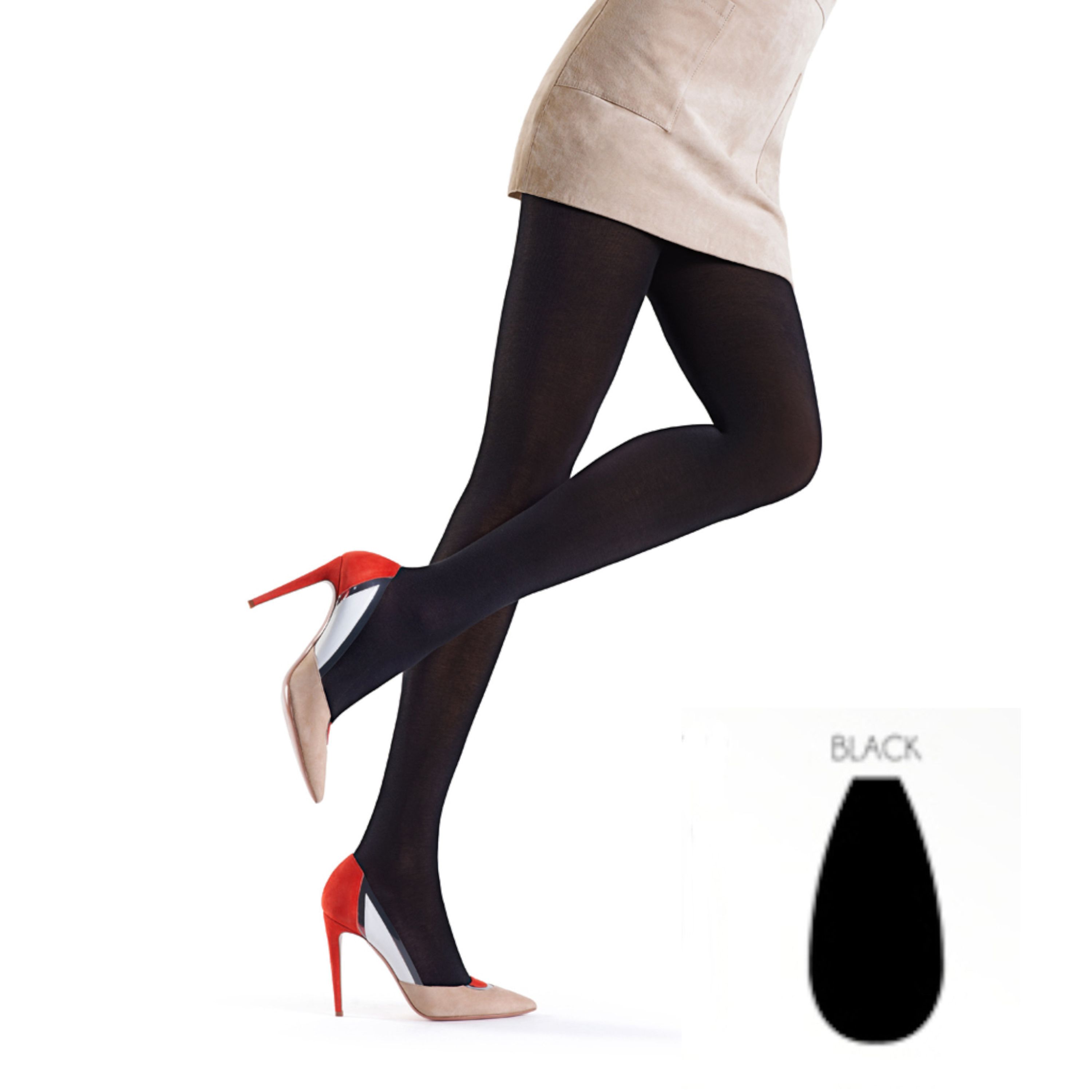 Женские колготки из хлопка черные OROBLU COLLANT DOREEN OB,  60 ден VOBFC13T0NP фото 1