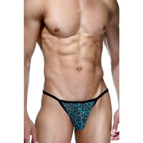 Фото Мужские трусы тонги бирюзовые с леопардовым принтом LaBlinque LB15357