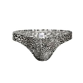 Фото Мужские трусы тонги серые с леопардовым принтом Romeo Rossi RR1026-2