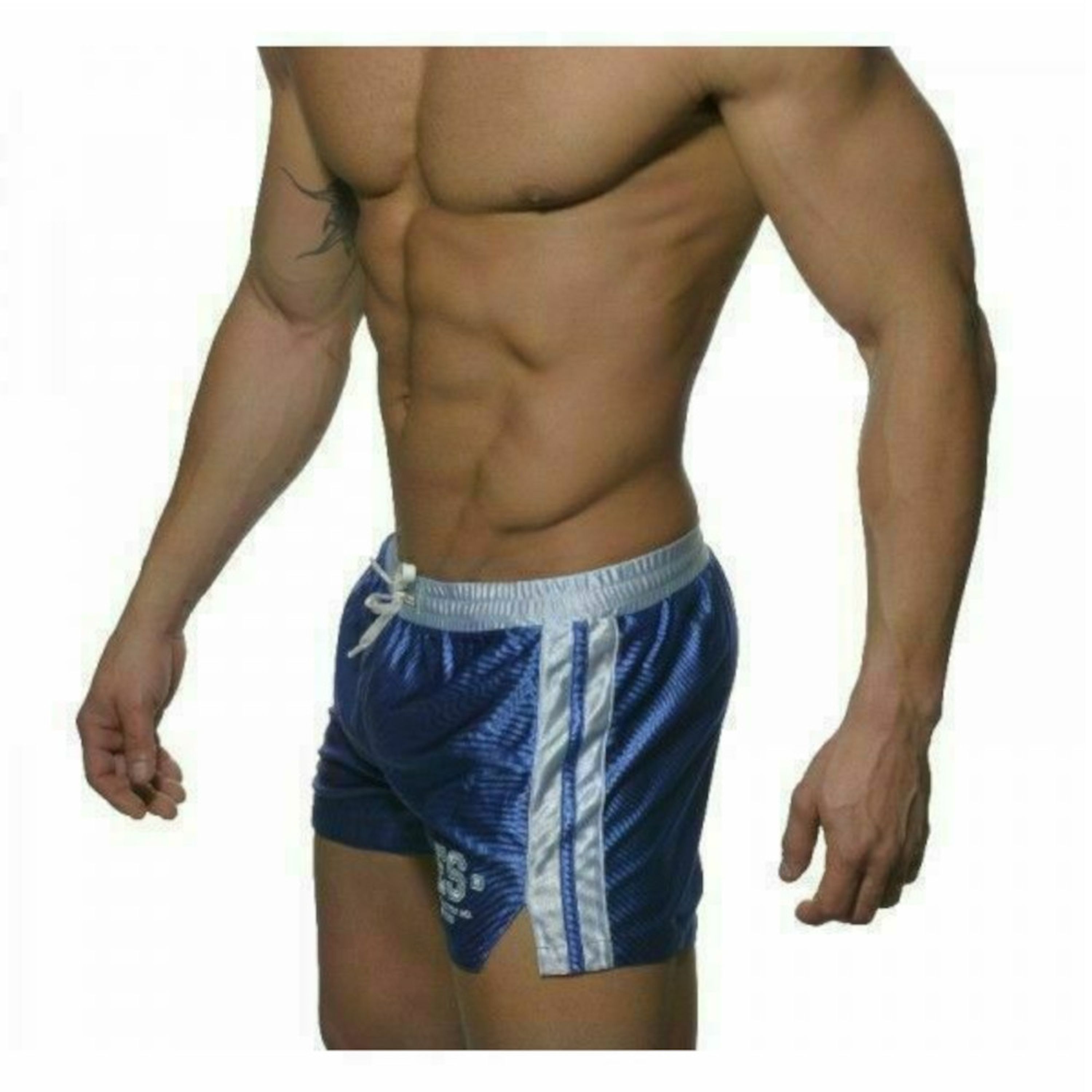 Мужские спортивные шорты синие с голубым поясом ES Collection SHORTS BLUE WHITE фото 2