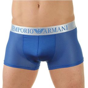 Фото Мужские трусы боксеры синие Emporio Armani в сетку