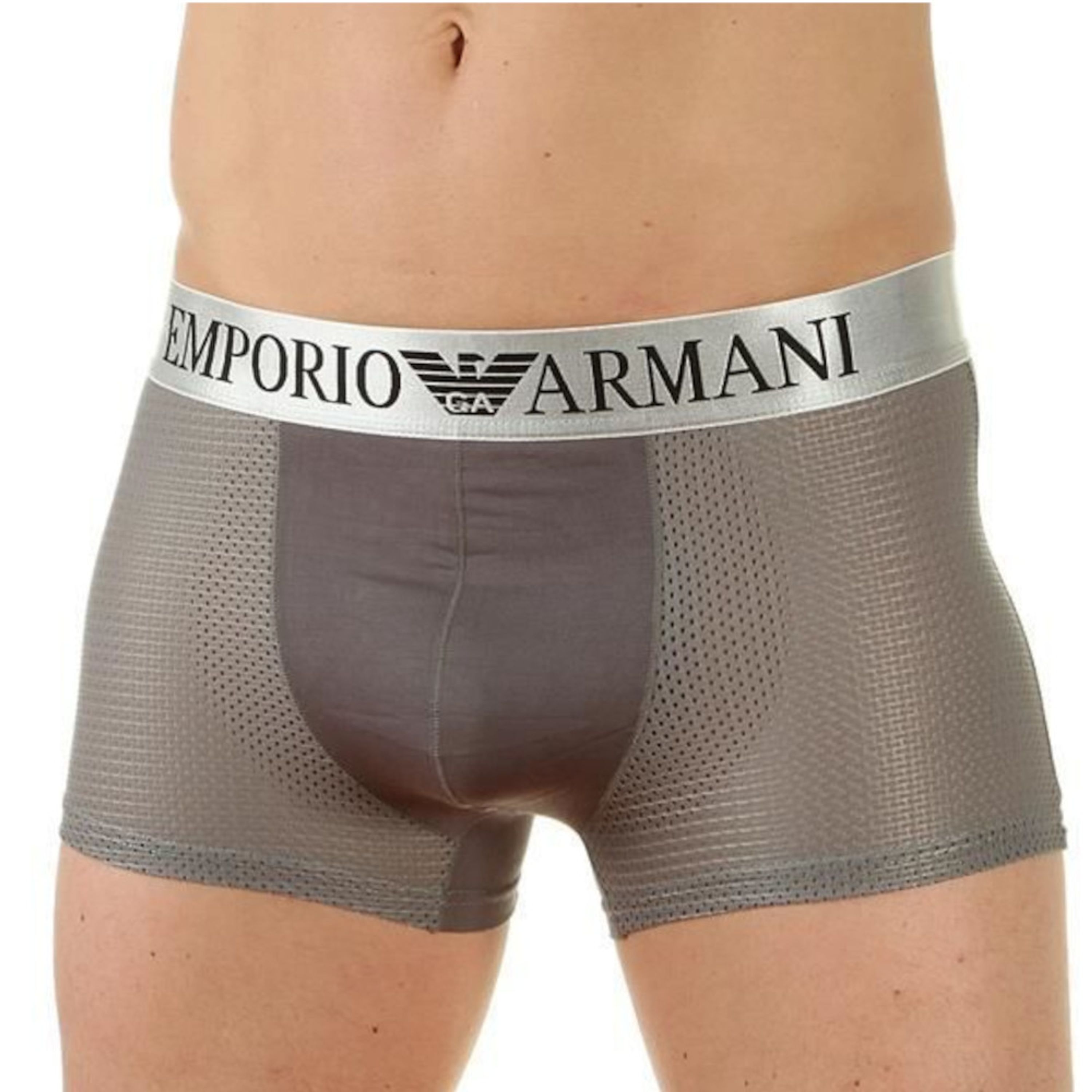 Мужские трусы боксеры серые Emporio Armani в сетку фото 1