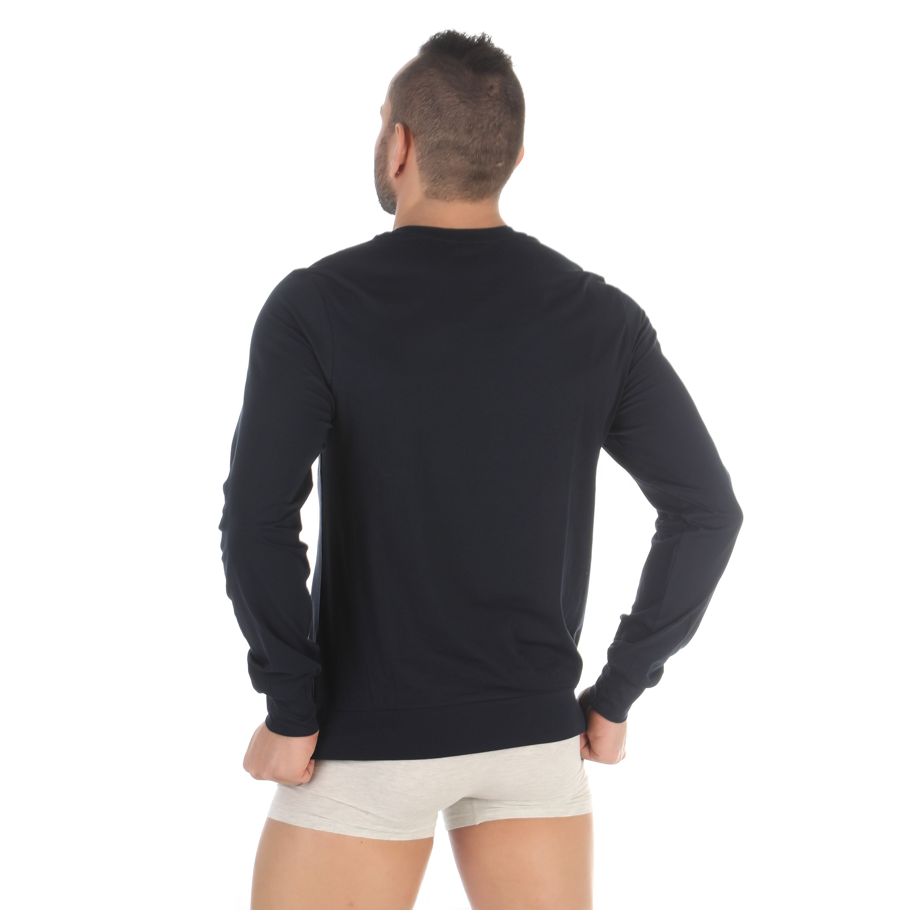 Мужской домашний костюм темно-синий: лонгслив и штаны Emporio Armani 111794_CC570 00135 фото 4