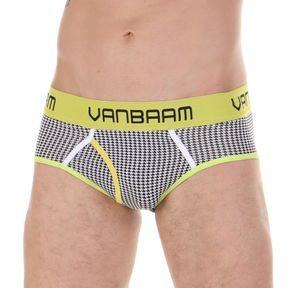 Фото Трусы мужские брифы чёрно-белые с принтом Van Baam VB45175