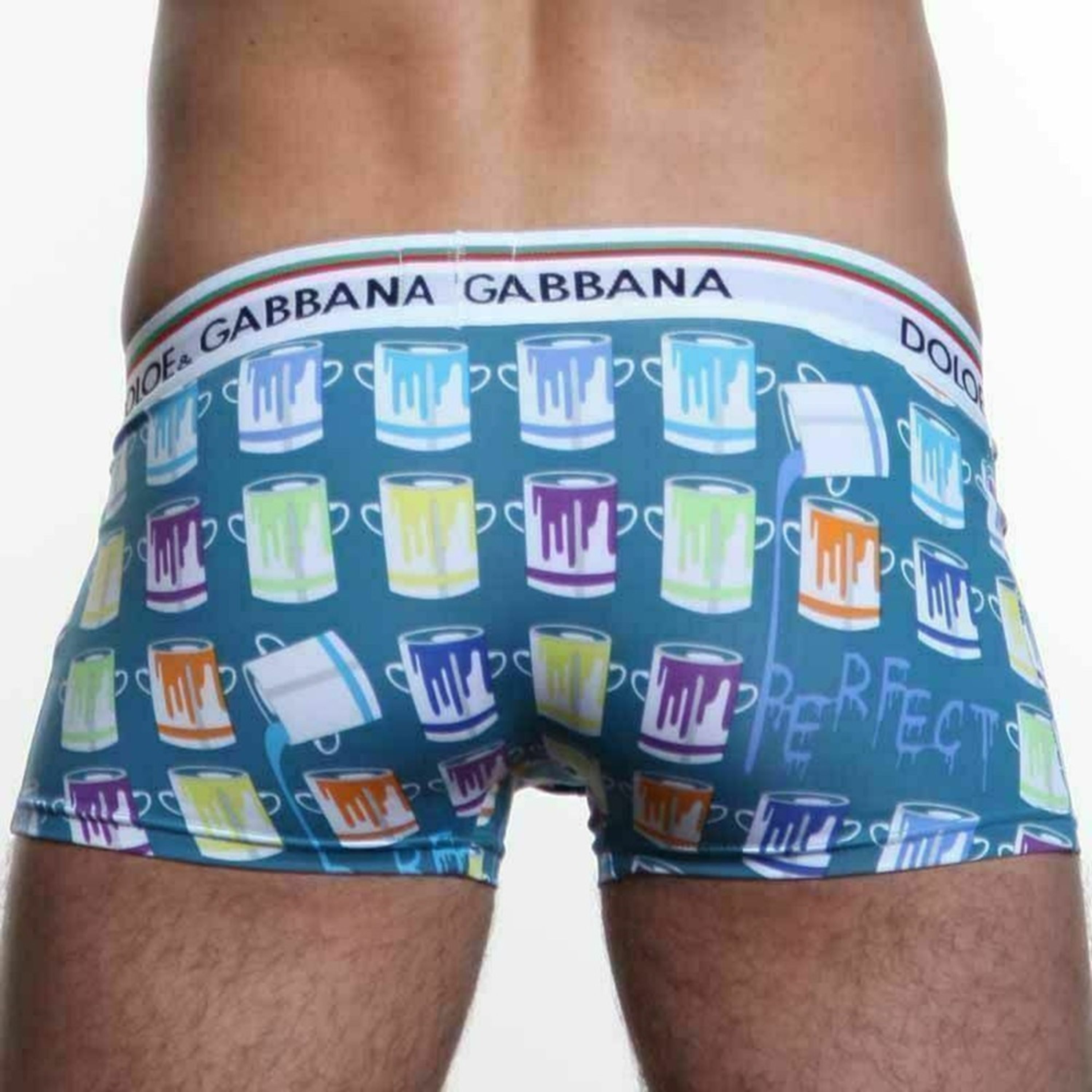 Мужские трусы боксеры голубые с рисунком "кружки" Doloe Gabbana Colorful Mugs Blue фото 4