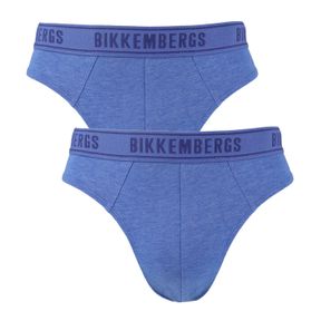 Фото Мужские трусы брифы (синий) набор 2 в 1 Bikkembergs BKK1USP15BI