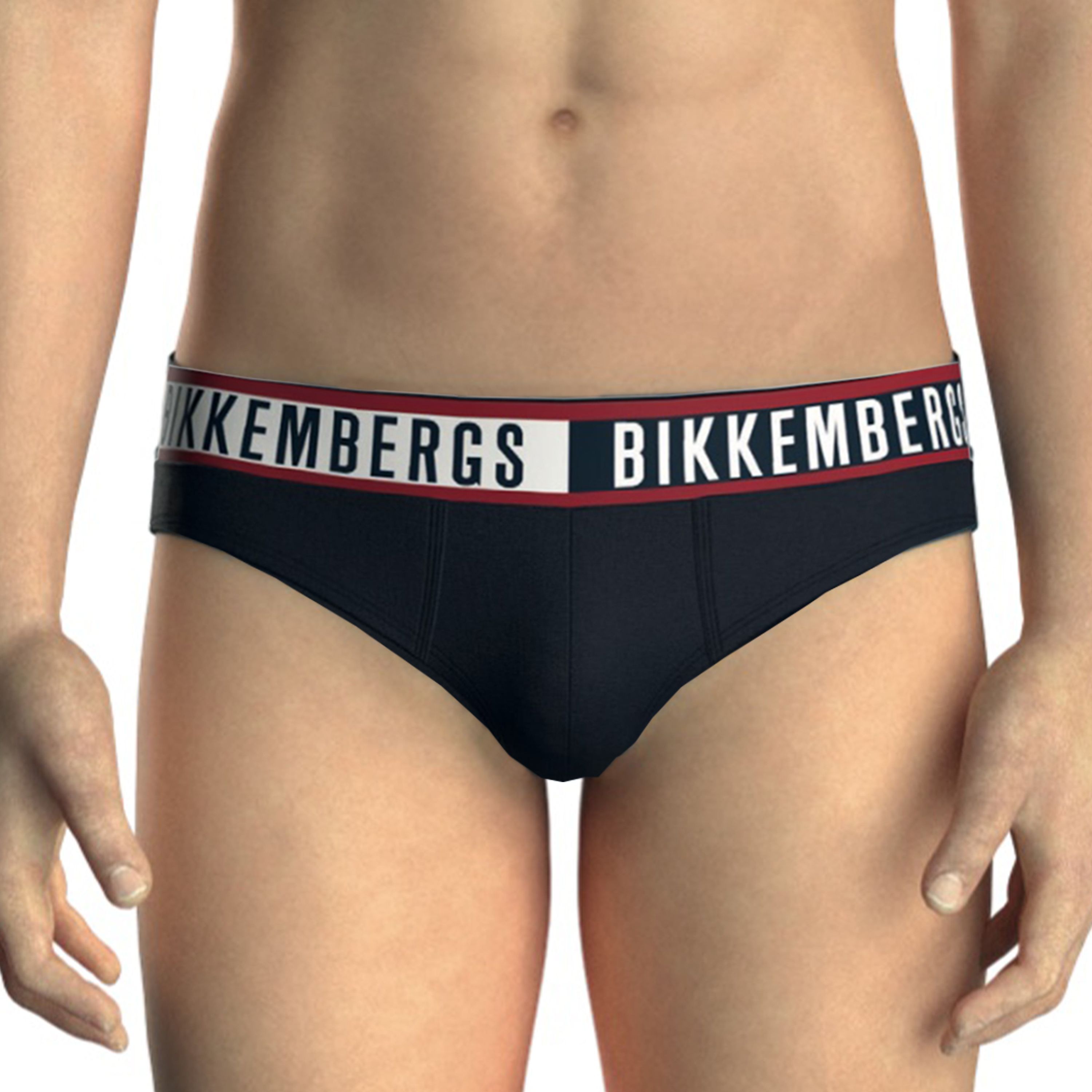 Мужские трусы брифы темно-синие набор 3в1 Bikkembergs TWICE BKK52USP29TR фото 2