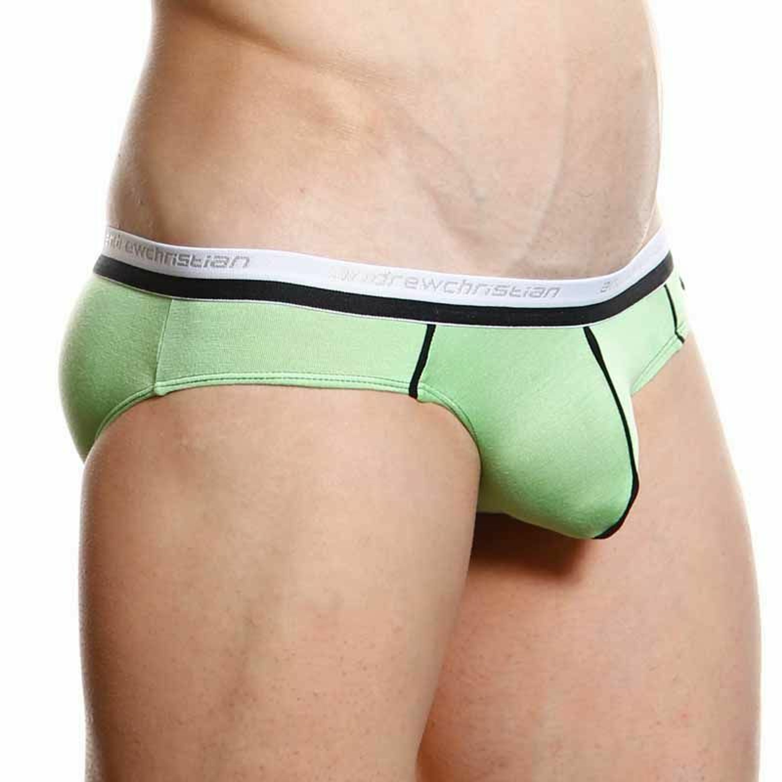 Мужские трусы слипы салатовые Andrew Christian V Slim Holiday Brief Light Green  AC3-M085 фото 2